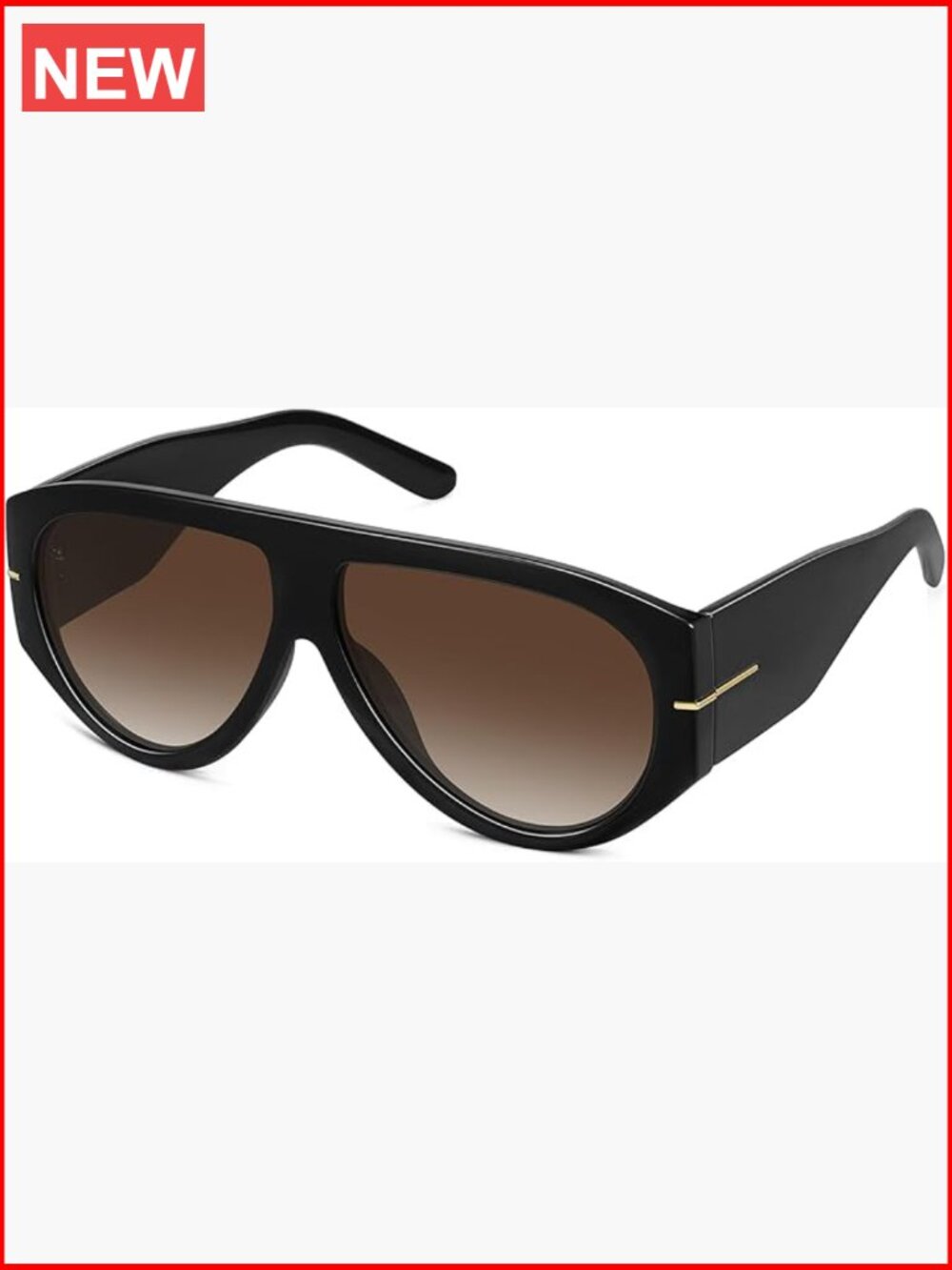 Oversized Aviator Sunglasses UV400 Protection Retro Trendy Big Shield for